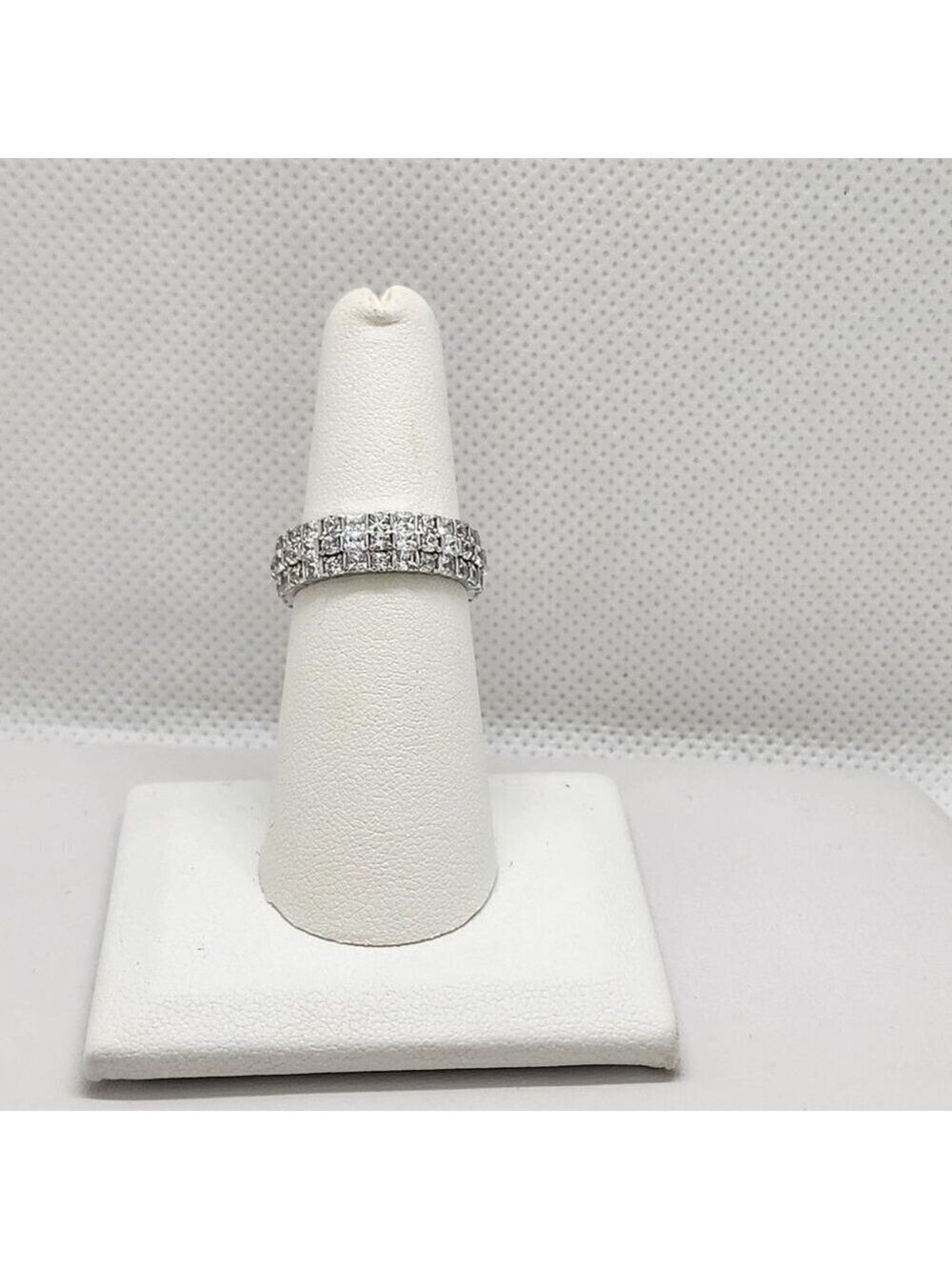 Brand New Sterling Silver 925 3 Row Eternity Ring
